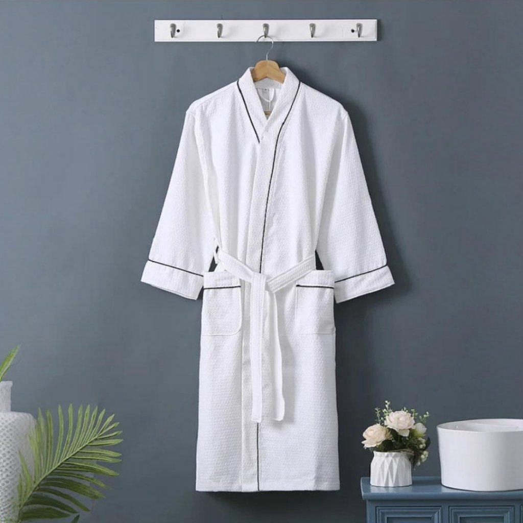 Roup&atilde;o de Banho de Algod&atilde;o Adulto Atoalhado LMPeter