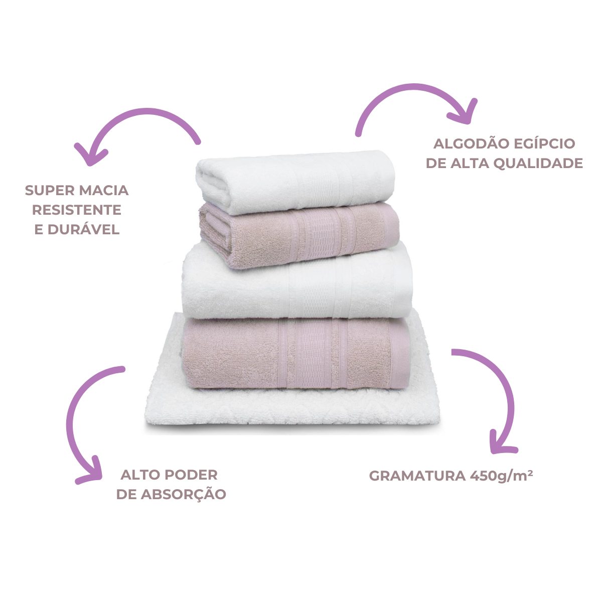 Jogo de Toalhas 5 Peas Fio Egpcio Memphis   Appel