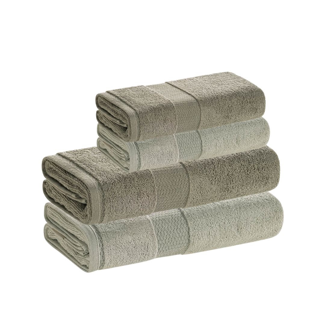 Jogo de Toalhas 4 Pe&ccedil;as Karsten Serenity Matcha Eucalipto