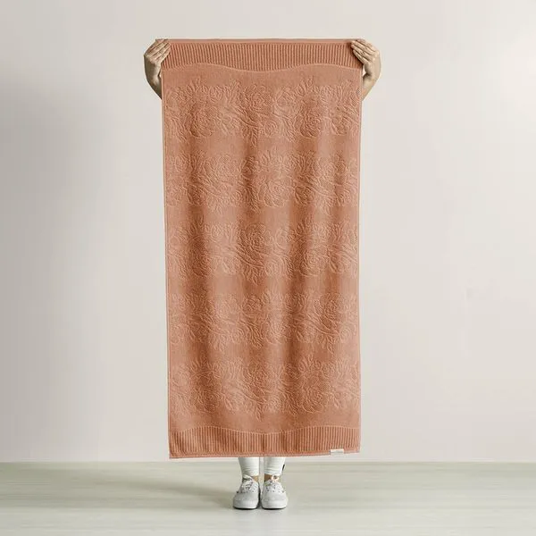 toalha de banho karsten grace estendida coralina