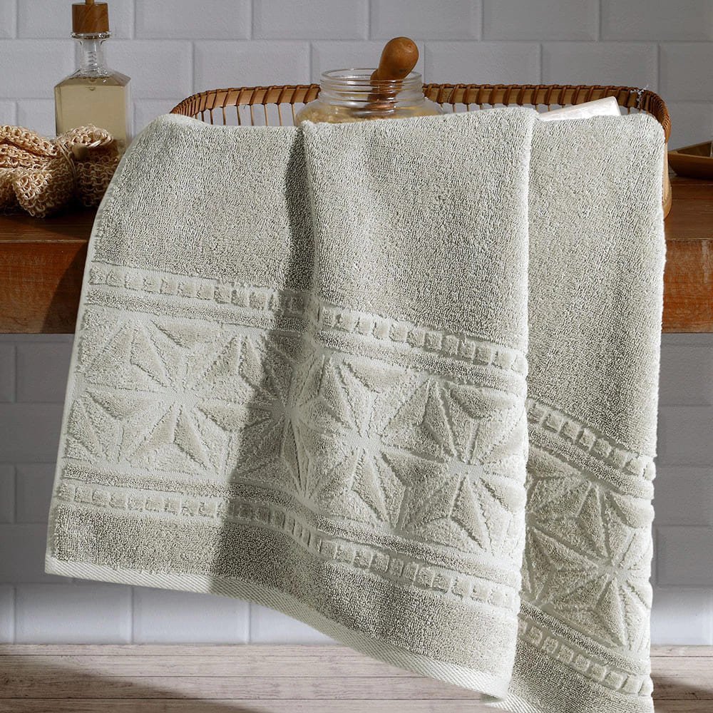 toalha de rosto dohler confort velour cinza ambiente