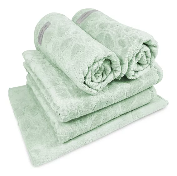 jogo de toalhas 5 pecas dohler romance verde