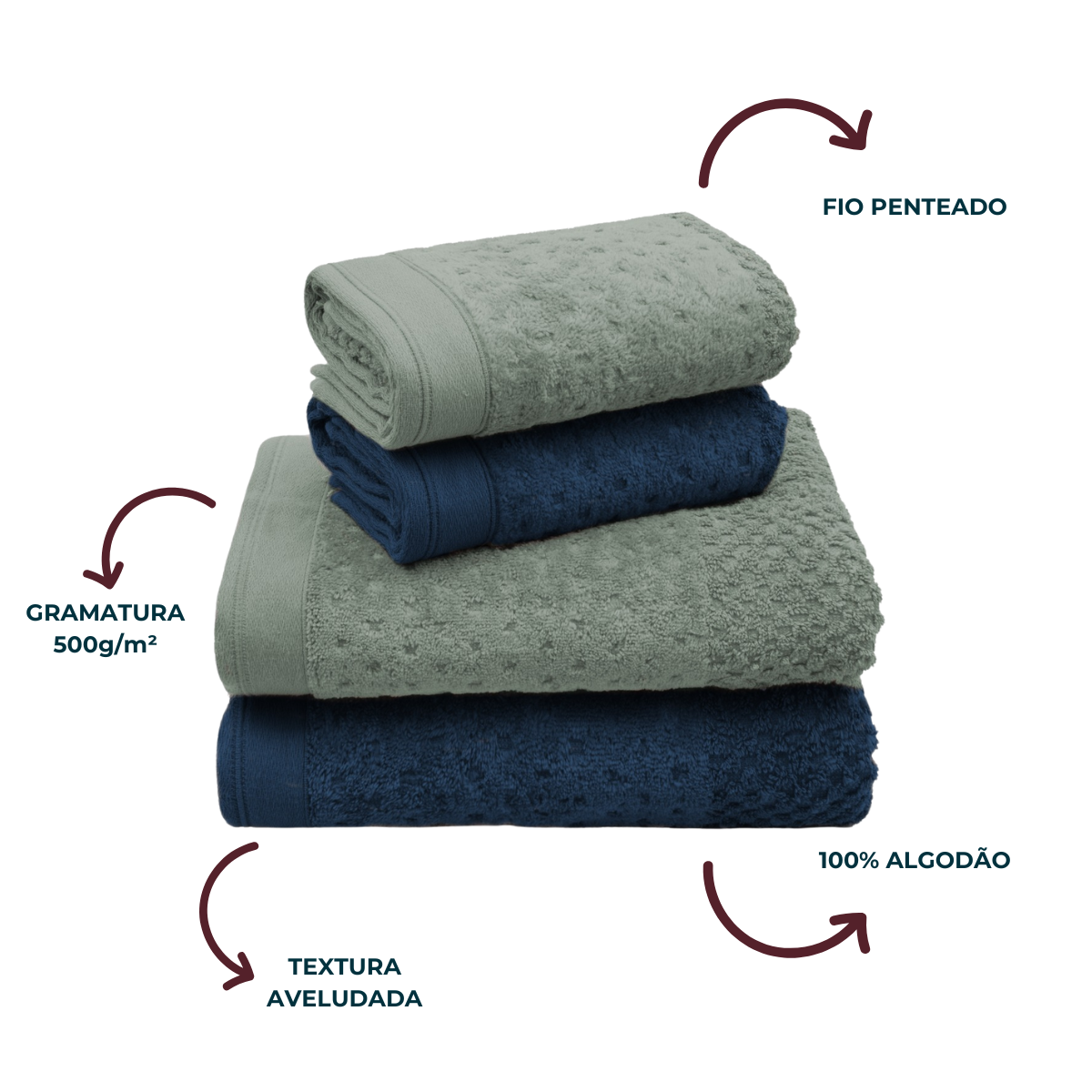 toalha de banho pollo appel jogo 4 pecas banhao gramatura 500