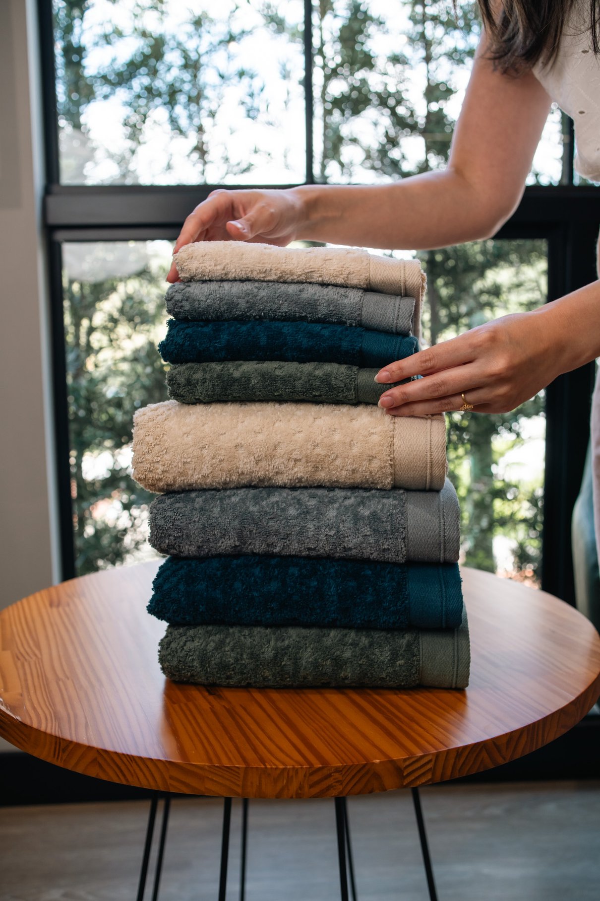 03 jogo de toalhas 2 pecas fio penteado pollo appel