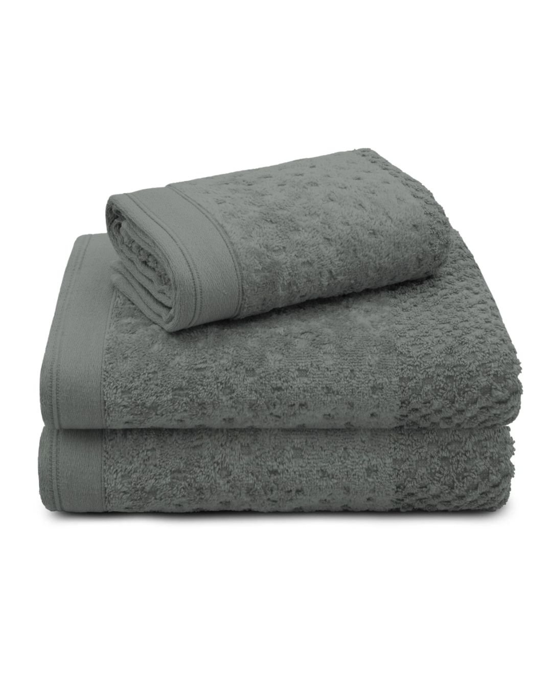 jogo de toalhas 3 pecas pollo appel cinza