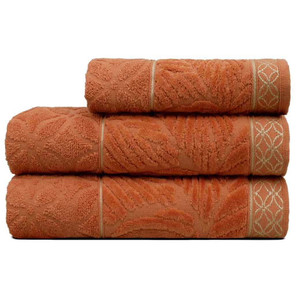 jogo de toalhas 3 pecas nativa appel laranja