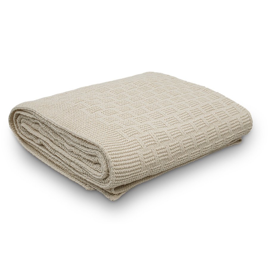 Manta Decorativa Tricot Golden Appel 100% Algodão - Natural
