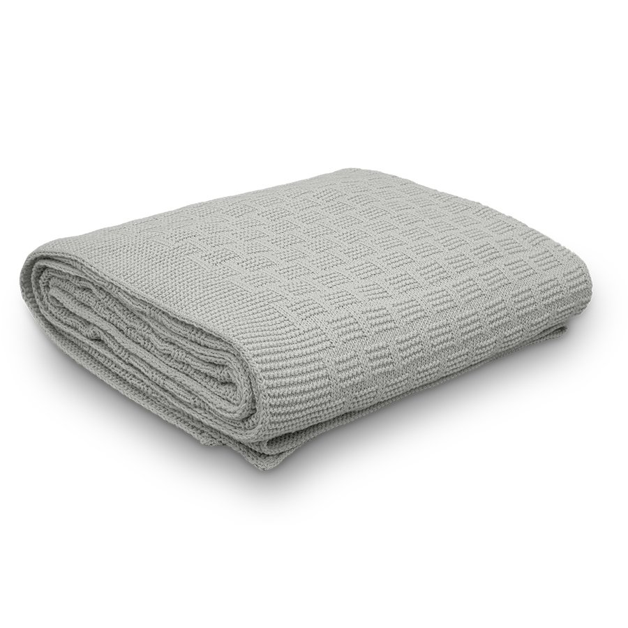Manta Decorativa Tricot Golden Appel 100% Algodão - Prata