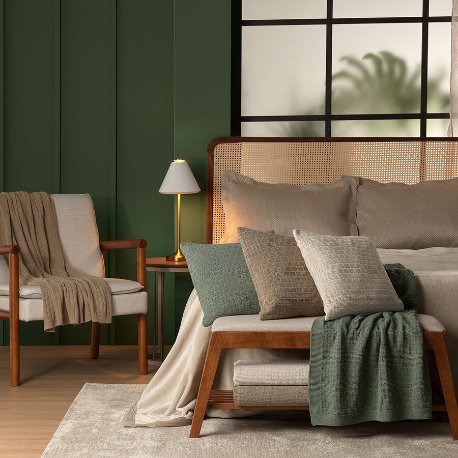 manta e almofada tricot golden ambiente 1