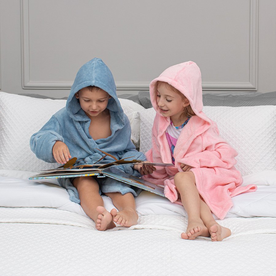 roupao casual kids ambiente azul celeste e rosa fada 1