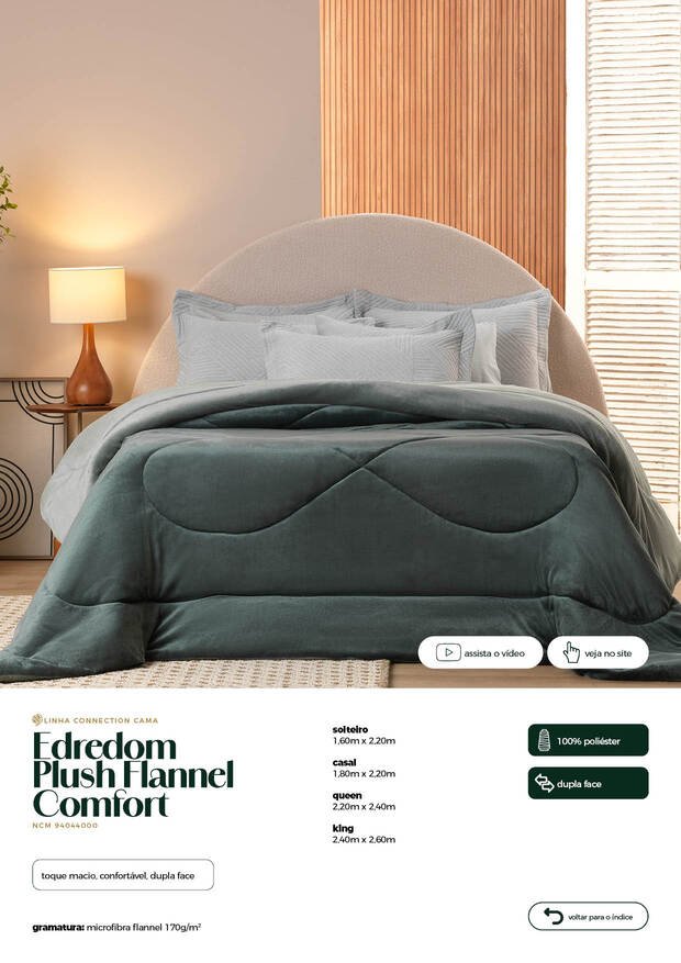 Edredom Plush Flannel Comfort Dupla Face Microfibra Appel Home