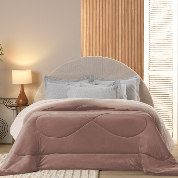edredom plush flannel comfort ambiente rosaaroma