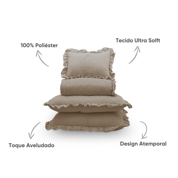 kit colcha charme class capuccino