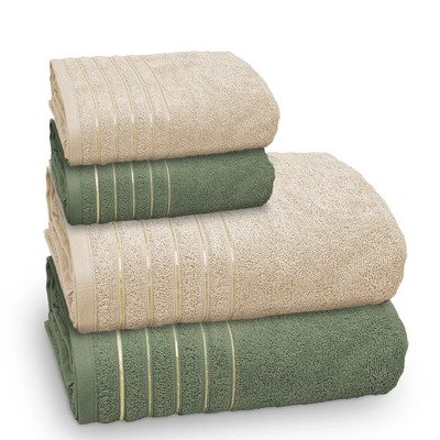 toalha golden still banho verde bandeira e cereal 4 pecas