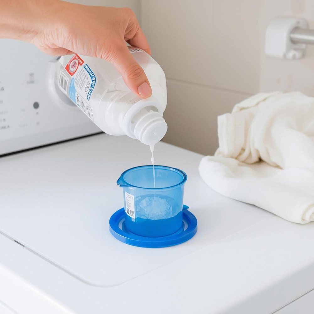 usando pouco sabao para lavar toalhas