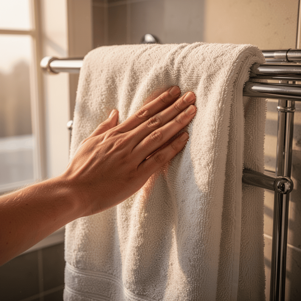 Maciez e Absoro da Toalha de Fio Penteado