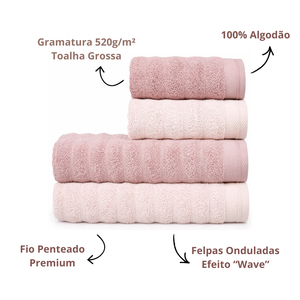 jogo de toalhas 4 pecas aura atlantica